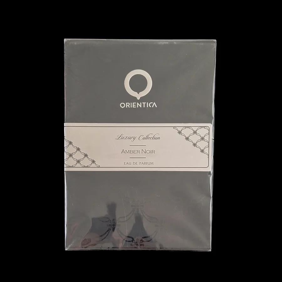 Frasco do perfume Amber Noir da marca Orientica