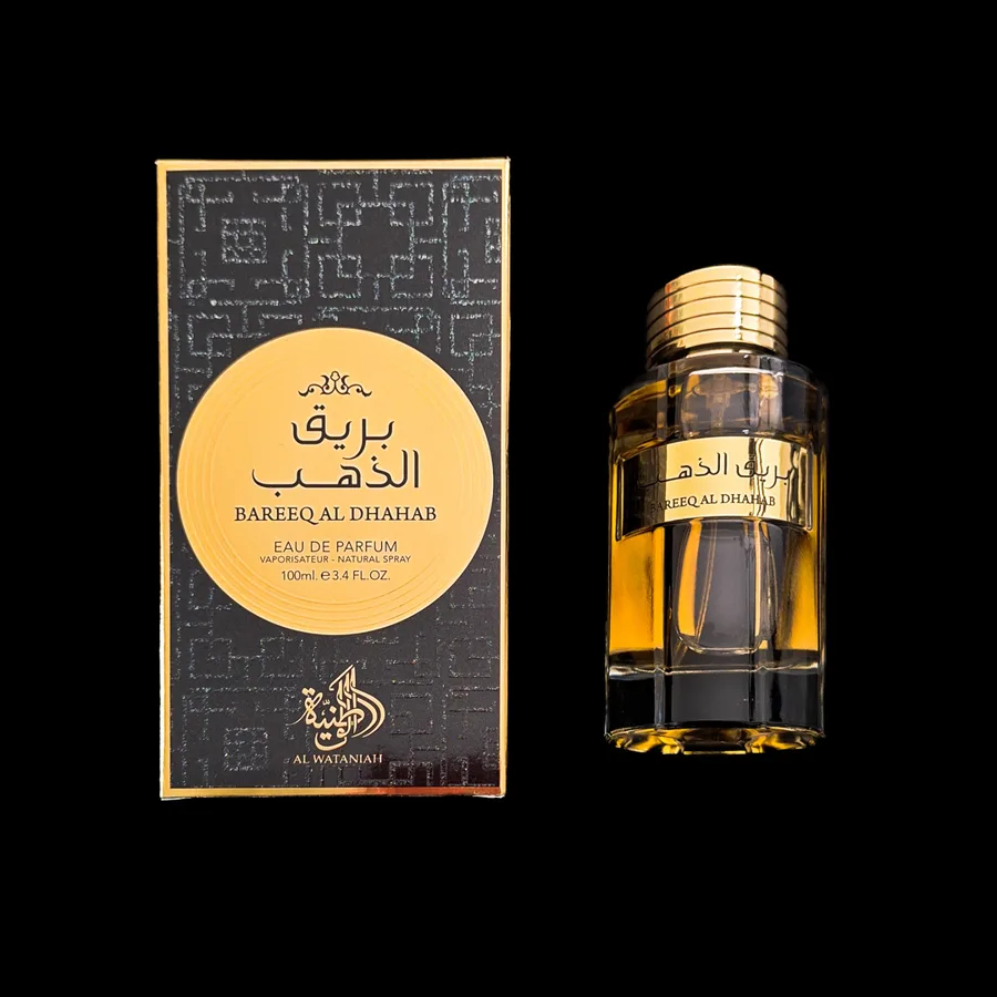 Frasco do perfume Bareeq AL Dhahab da marca Al Wataniah