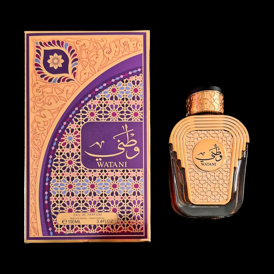 Frasco do perfume Watani da marca Al Wataniah