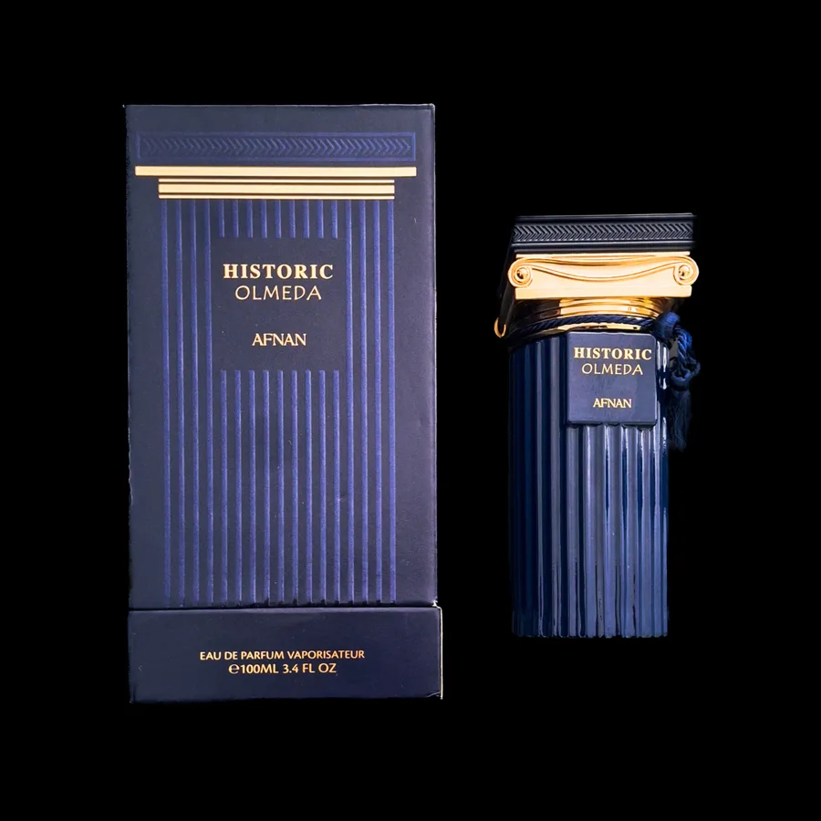 Frasco do perfume Historic Olmeda da marca AFNAN