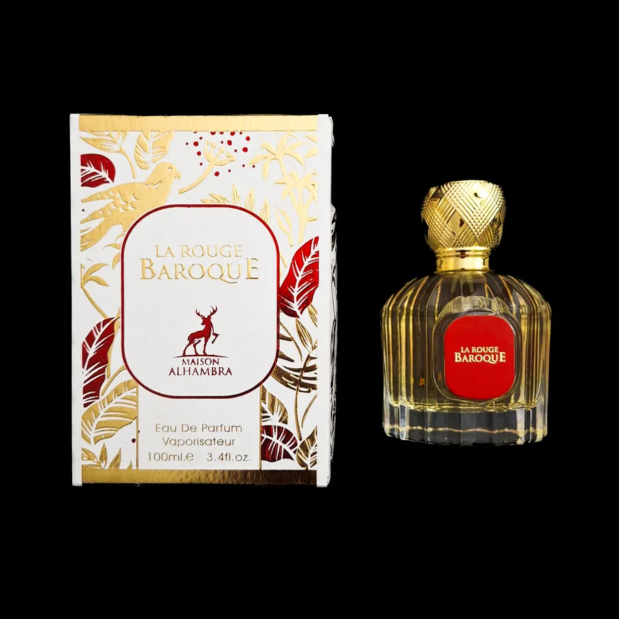 Frasco do perfume LA Rouge Baroque da marca Maison Alhambra