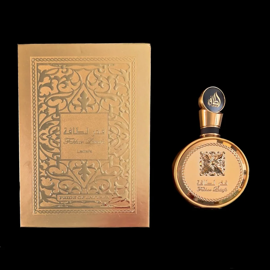 Frasco do perfume Fakhar Extrait Gold da marca Lattafa