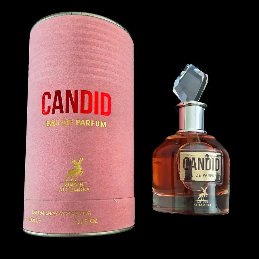 Frasco do perfume Candid da marca Maison Alhambra