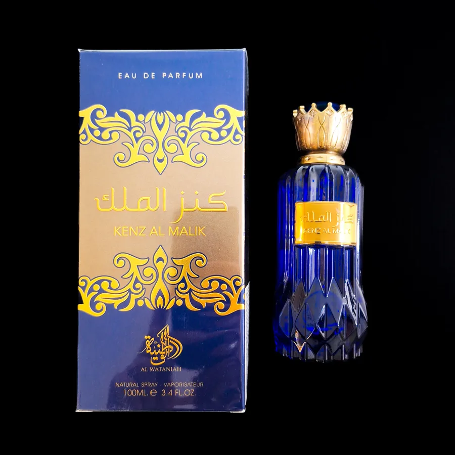 Frasco do perfume Kenz Al Malik da marca Al Wataniah