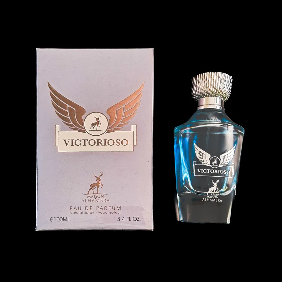 Frasco do perfume Victorioso da marca Maison Alhambra