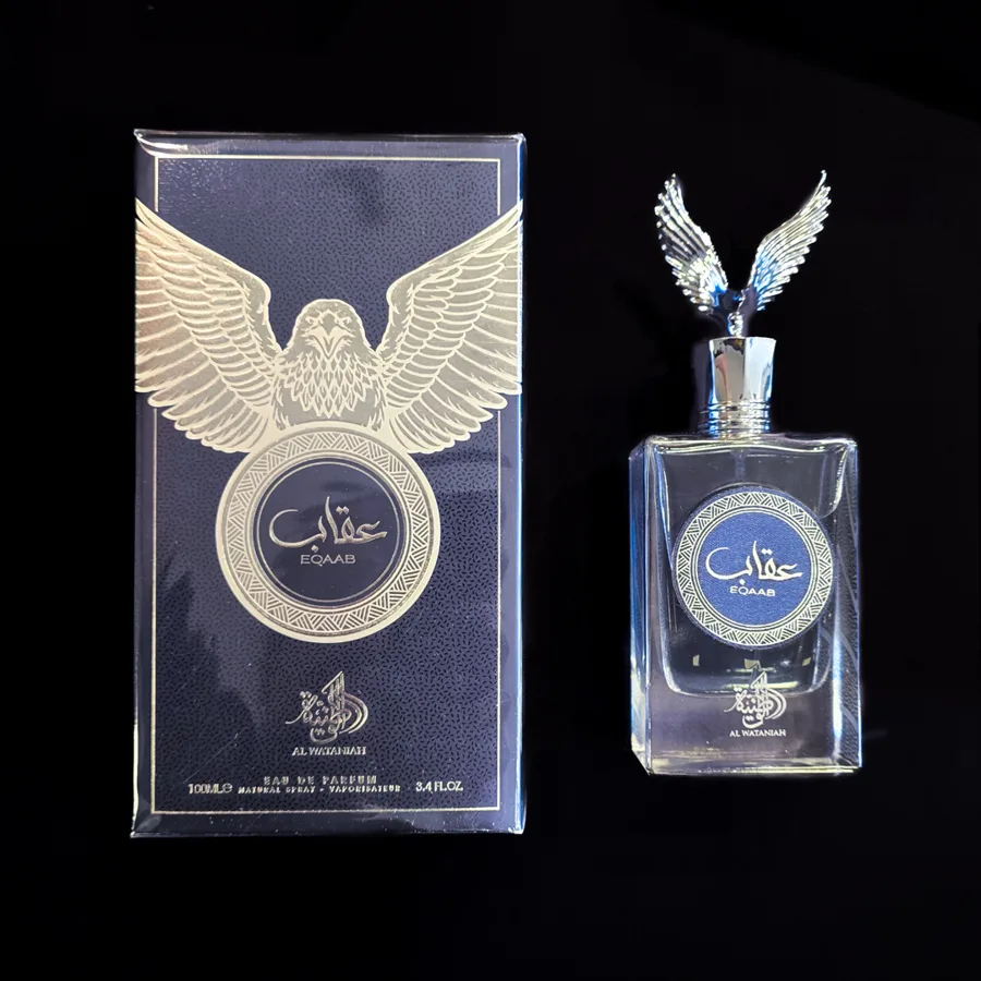 Frasco do perfume Eqaab da marca Al Wataniah