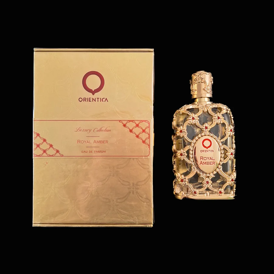 Frasco do perfume Royal Amber da marca Orientica