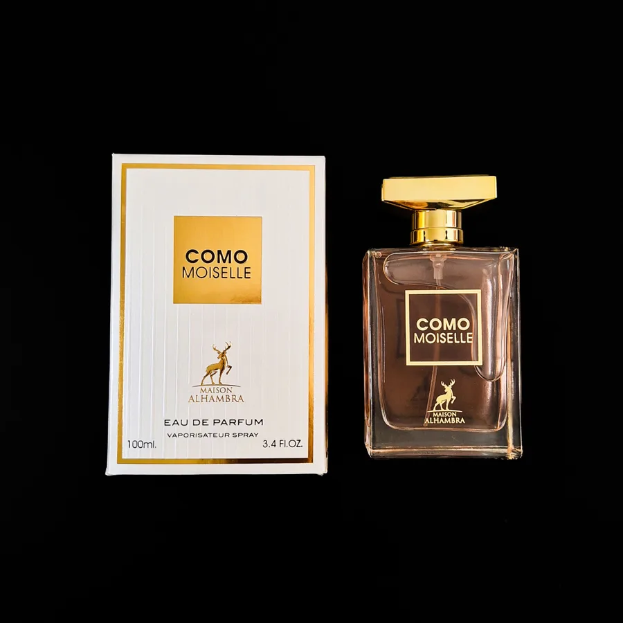 Frasco do perfume Como Moiselle da marca Maison Alhambra