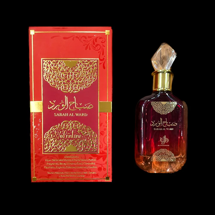 Frasco do perfume Sabah Al Ward Valentine da marca Al Wataniah