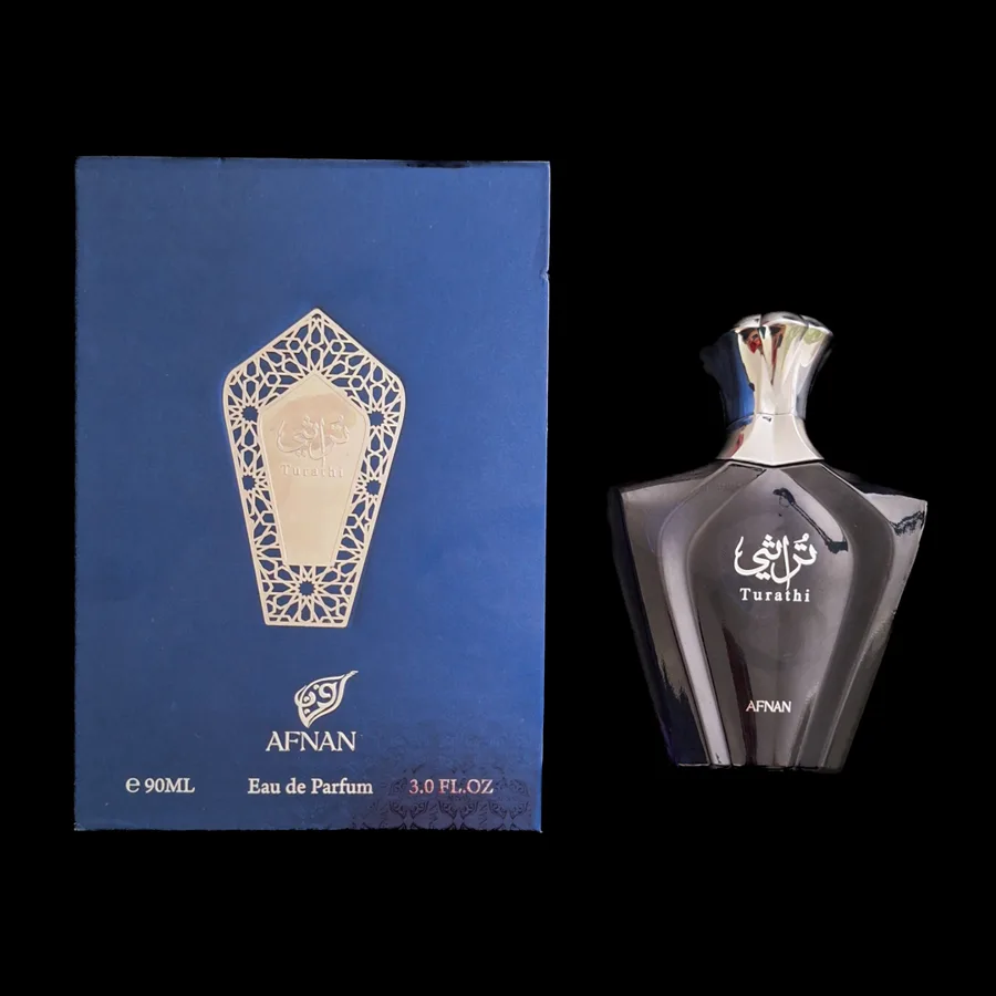 Frasco do perfume Turathi da marca AFNAN