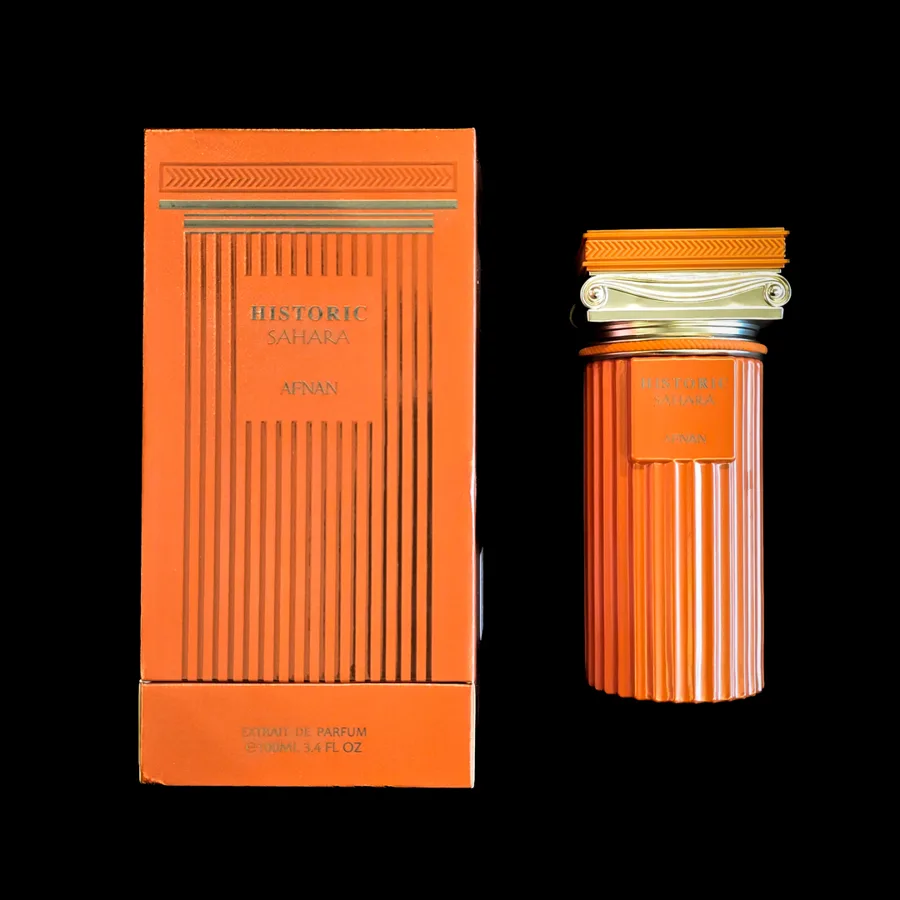 Frasco do perfume Historic Sahara da marca AFNAN