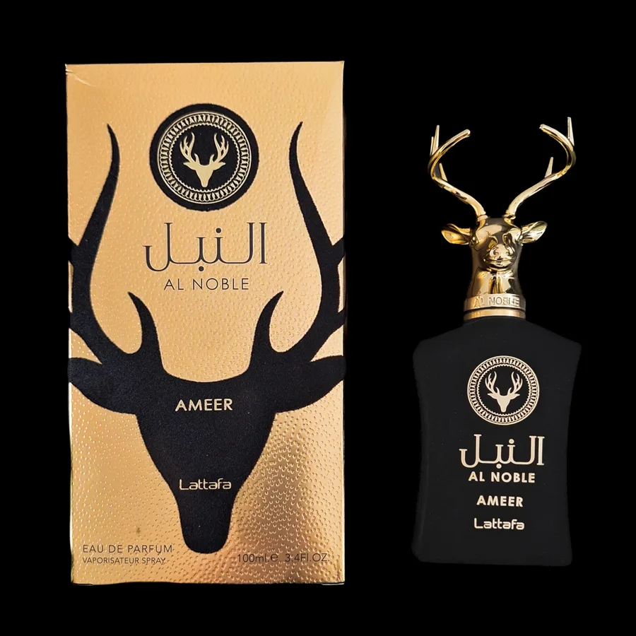 Frasco do perfume Al Noble Ameer da marca Lattafa