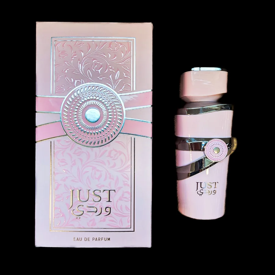 Frasco do perfume Just Wardi da marca Fragrance World