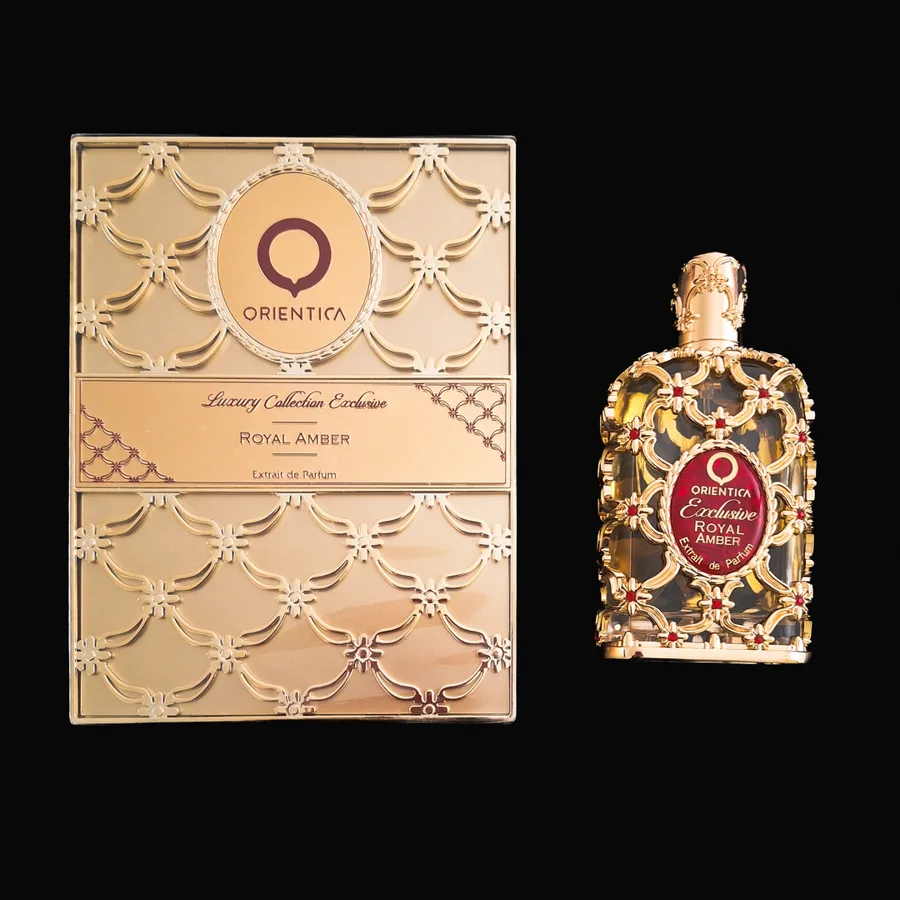 Frasco do perfume Royal Amber Extrait da marca Orientica