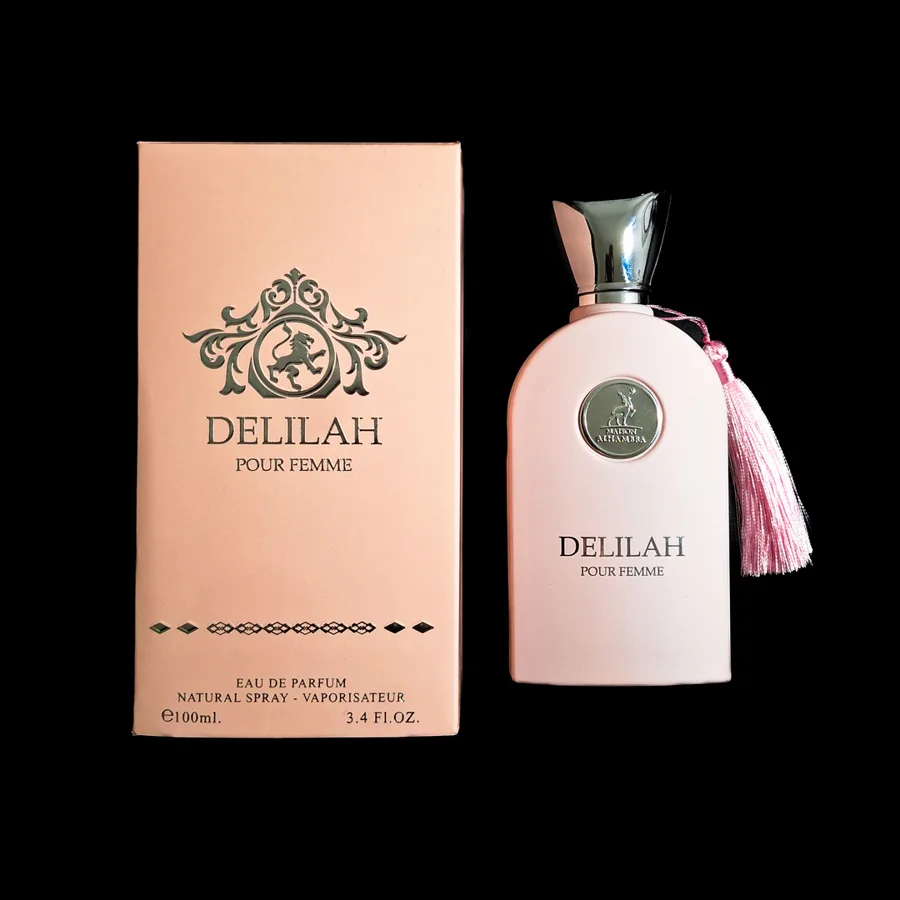 Frasco do perfume Delilah da marca Maison Alhambra