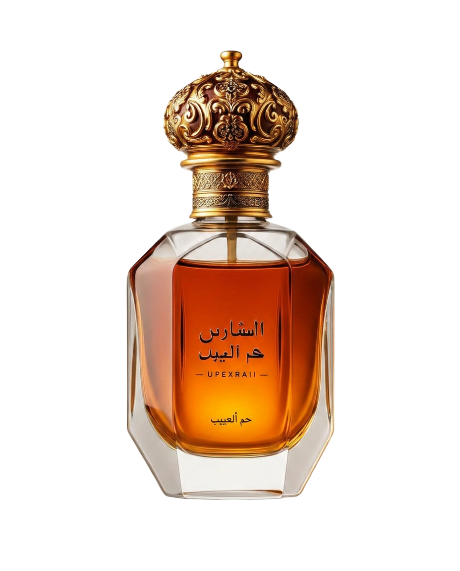 Frasco do perfume Khamrah, da Lattafa, com detalhes dourados